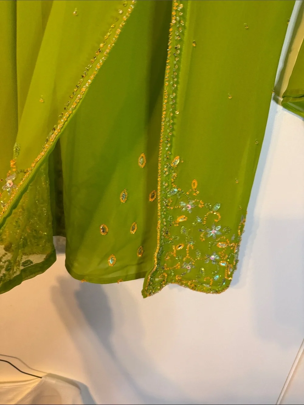 Vintage Lime Green sequin and beaded Tunic Top